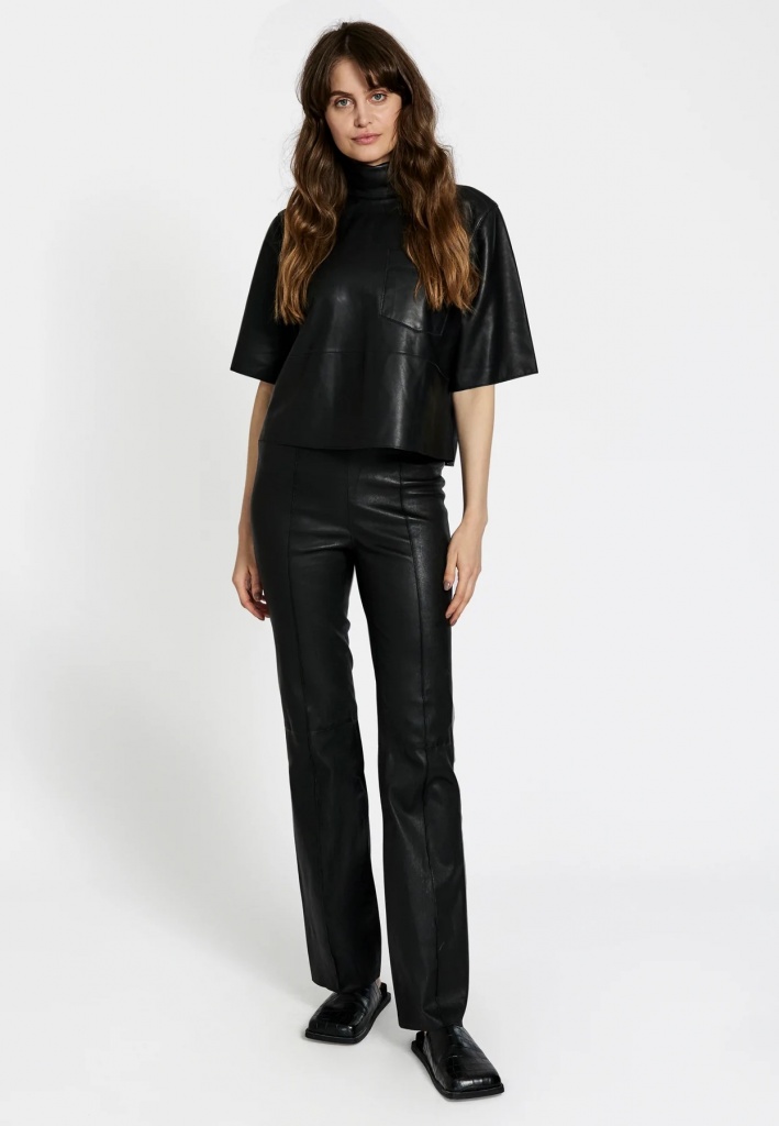 Bootcut leather deals trousers